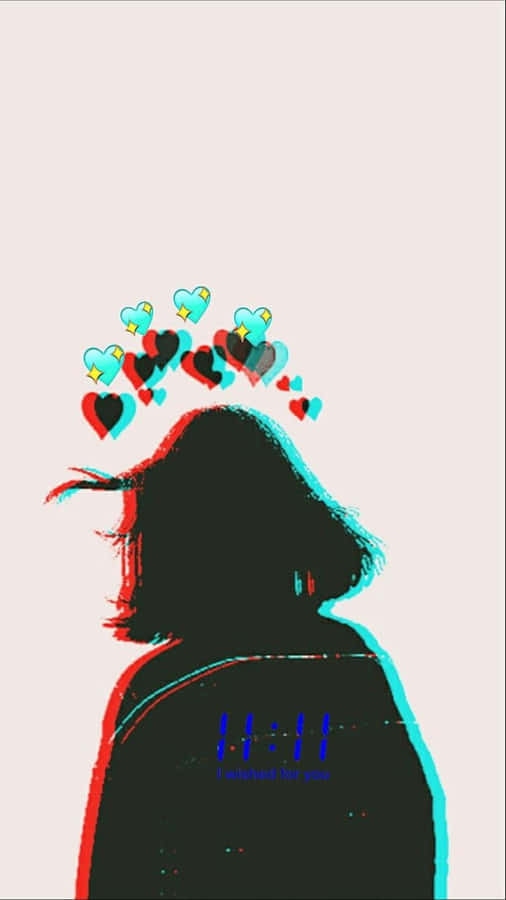 A Girl With Hearts On Her Head Wallpaper