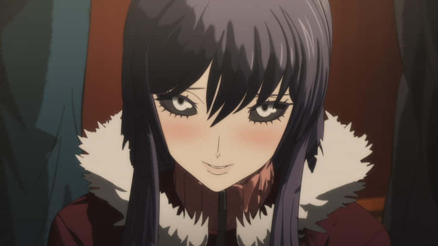 A Girl With Long Black Hair And Black Eyes Wallpaper