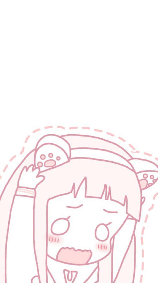 A Girl With Pink Hair And A Pink Bow Wallpaper