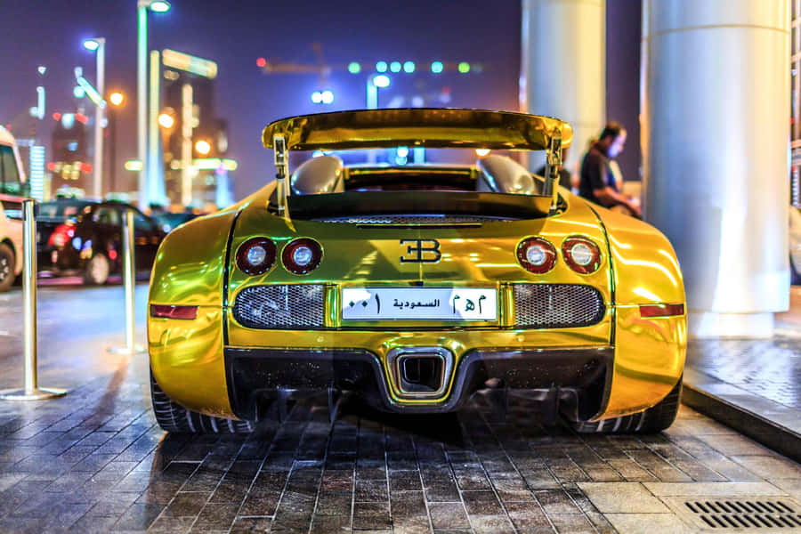 A Gold Bugatti Veyron Wallpaper