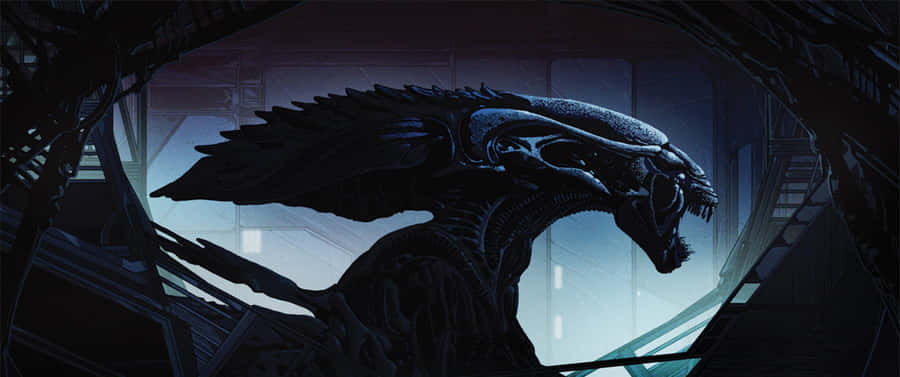 A Golden Dragon Flying Across An Astral Sky Wallpaper