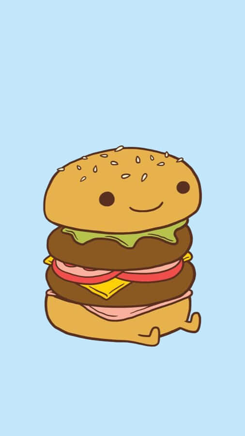 A Hamburger With A Smile On It Wallpaper