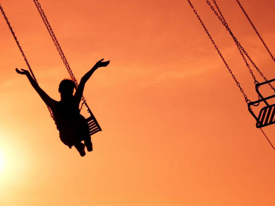 A Happy Shadow Of A Girl Wallpaper