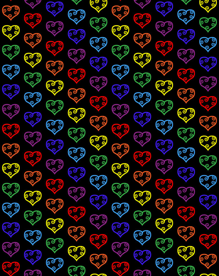 A Heart Of Colorful Rainbows Wallpaper