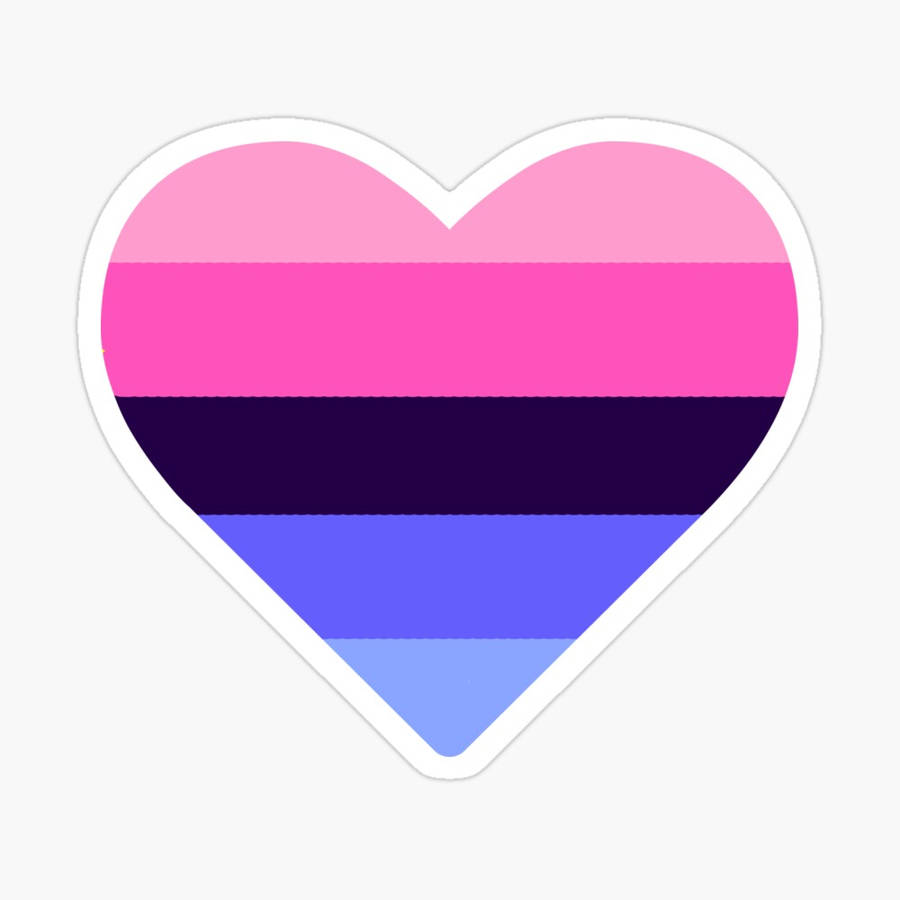 A Heart With A Rainbow Color Sticker Wallpaper