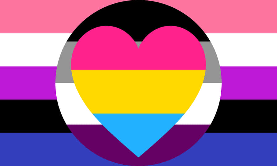 A Heart With A Rainbow Flag In The Middle Wallpaper