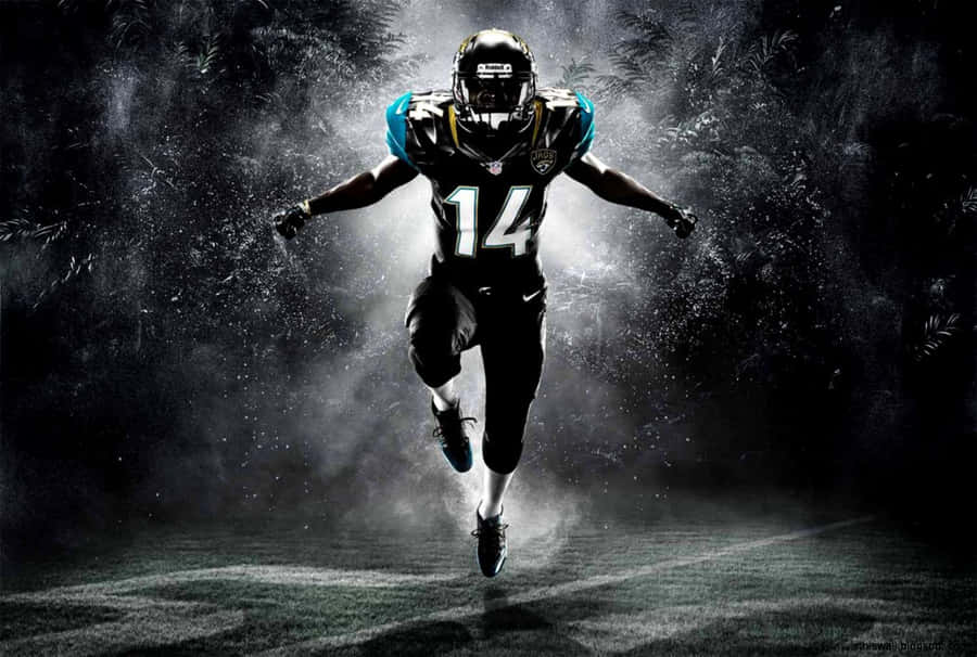 A Jacksonville Jaguars Player Is Running In The Dark Wallpaper