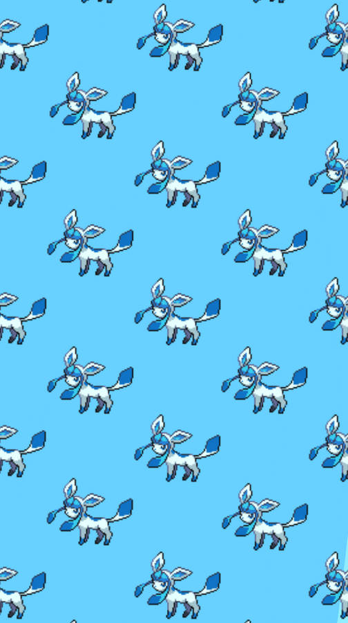 A Joyful Glaceon Walks Through A Sun-dappled Forest Wallpaper