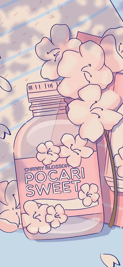 A Kawaii Japanese Cat In A Kimono Wallpaper