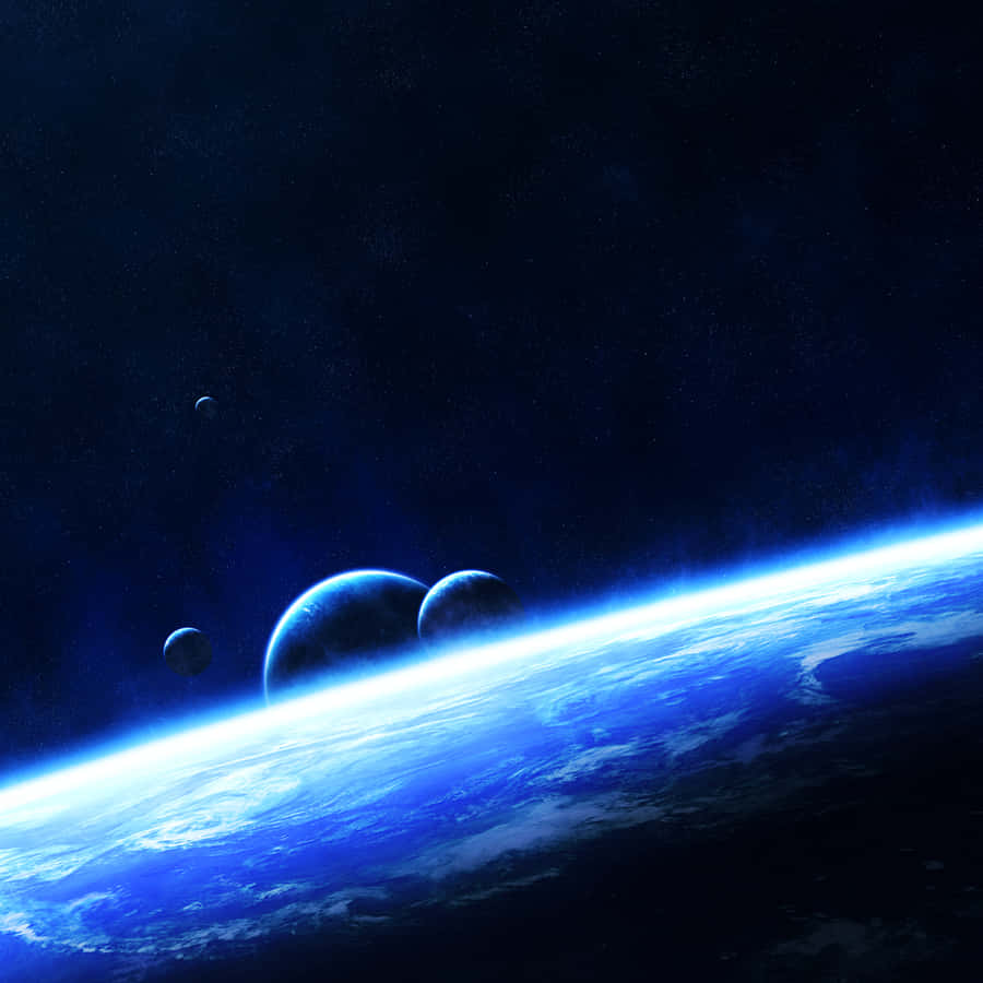 A Majestic Landscape Rendered In Blue Wallpaper