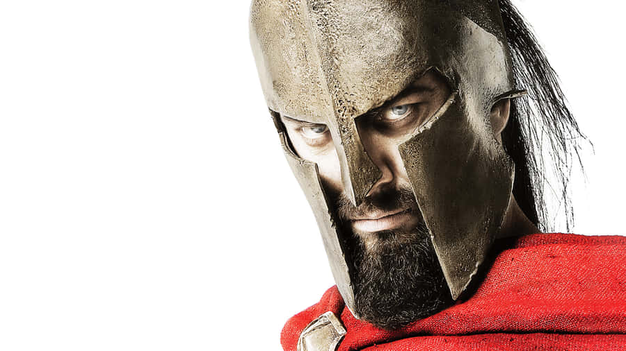 A Man In A Spartan Helmet With A Beard Wallpaper