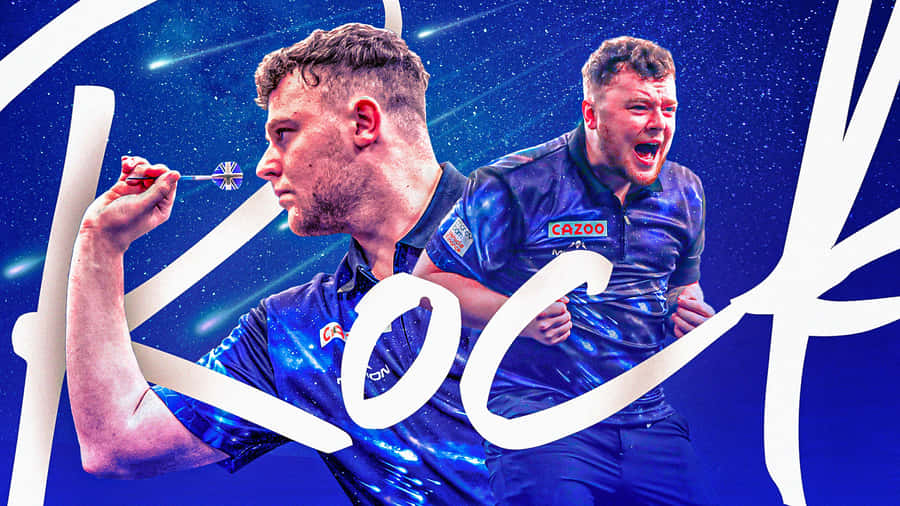 A Man Is Holding A Dart And The Word Rock Is Written On It Wallpaper