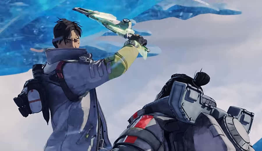 A Man Is Holding A Gun And A Woman Is Holding A Sword Wallpaper