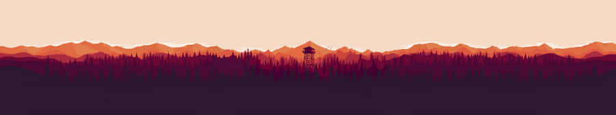 A Man Is Standing In The Mountains With A Red And Orange Background Wallpaper