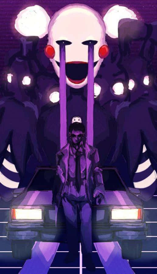 A Man Sitting In A Car With A Purple Background Wallpaper