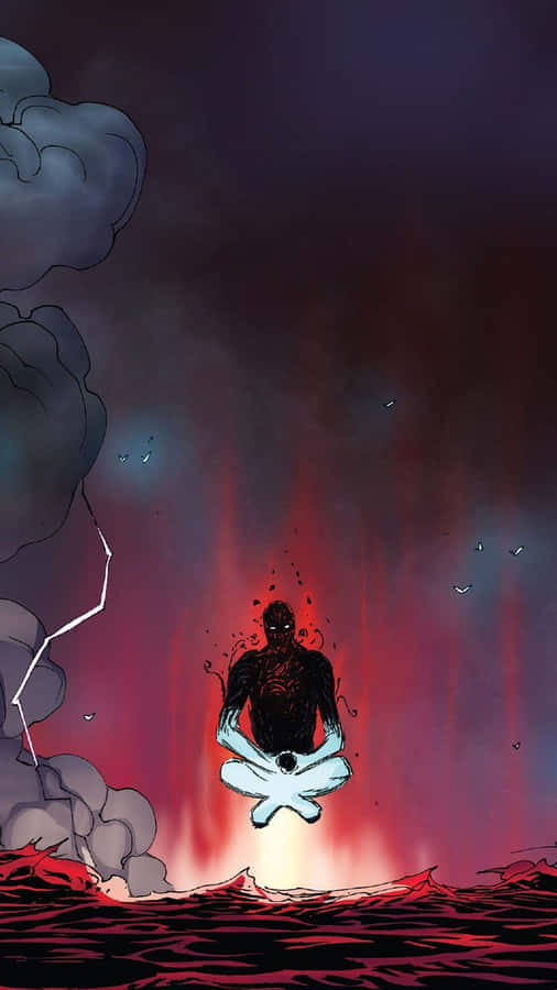 A Man Sitting On A Boat In The Ocean Wallpaper