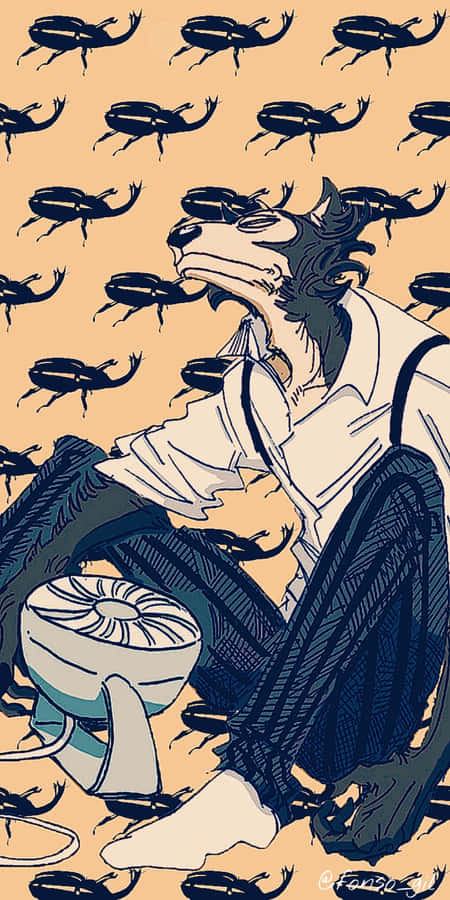 A Man Sitting On A Fan Wallpaper