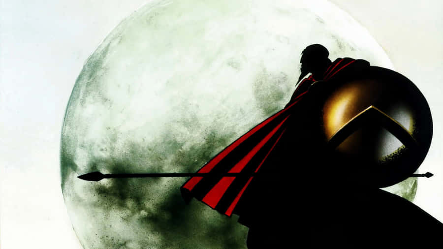 A Man With A Shield And Cape Standing On Top Of A Hill Wallpaper