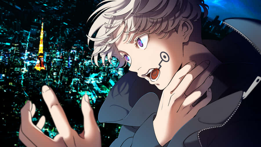 A Man With Blue Eyes And A Black Jacket Is Holding His Hand Out Wallpaper