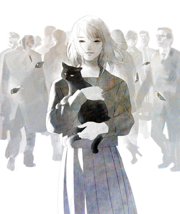 A Mysterious Woman Cloaked In Grey Contemplates Her Next Step. Wallpaper