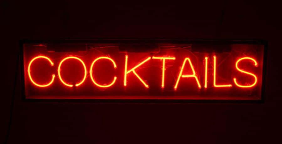 A Neon Sign That Says Cocktails Wallpaper