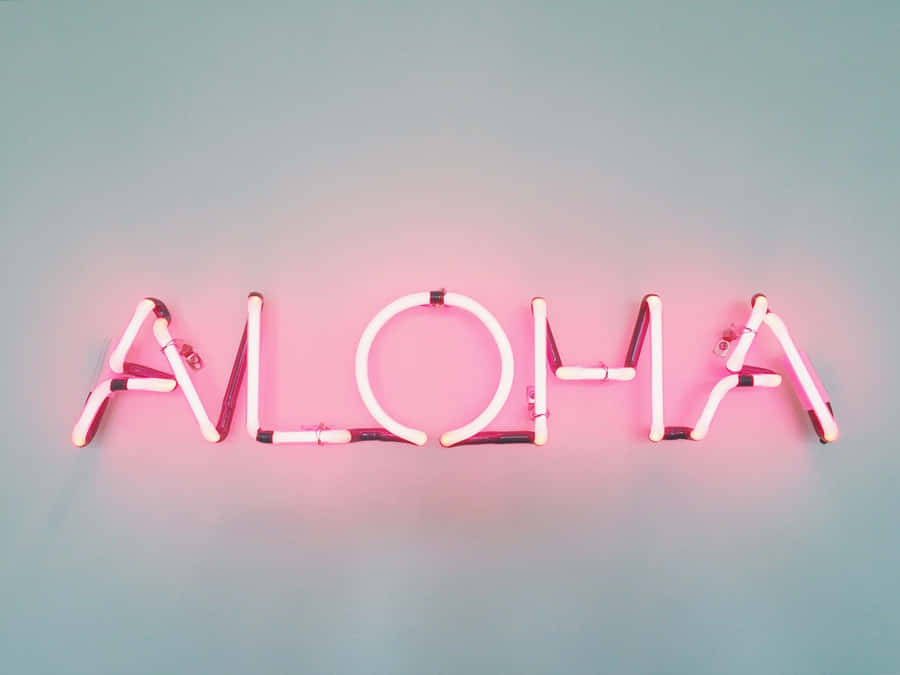 A Neon Sign With The Word Aloha On It Wallpaper