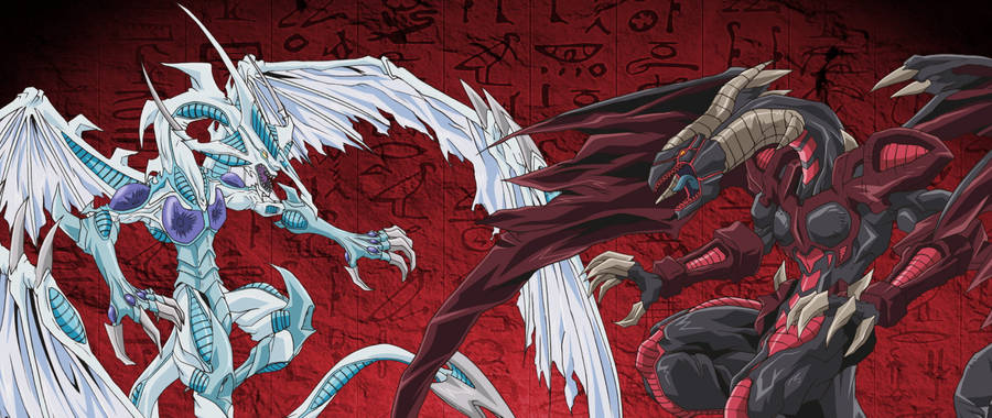 A Pack Of Fierce Dragons On The Battlefield In The World Of Yugioh Wallpaper