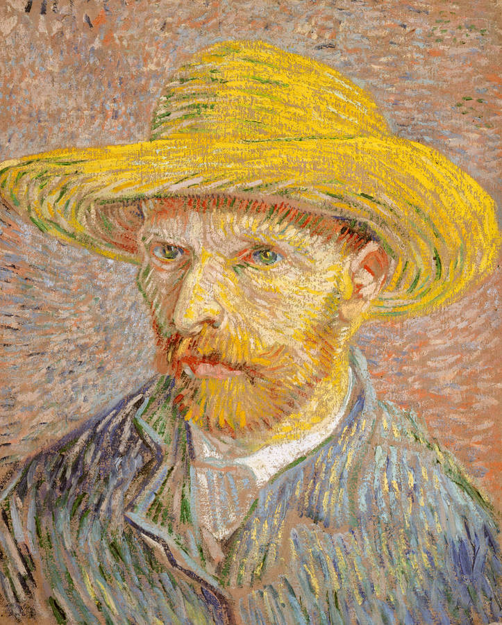 A Painting Of A Man With A Yellow Hat Wallpaper