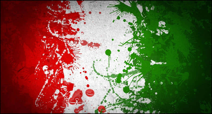 A Painting Of The Flag Of Italy Wallpaper