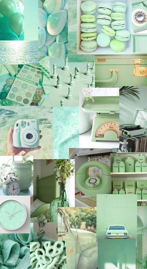 A Pastel Green Aesthetic Laptop For The Ultimate Home Office Set Up Wallpaper