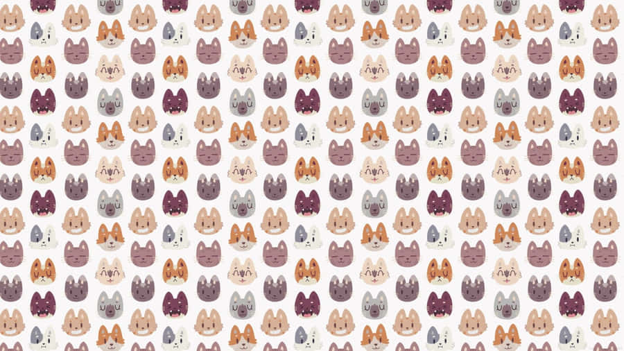 A Pattern Of Foxes With Orange And Brown Colors Wallpaper