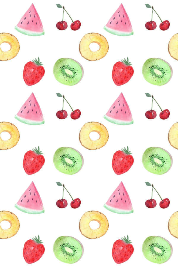 A Pattern Of Fruit And Berries Wallpaper