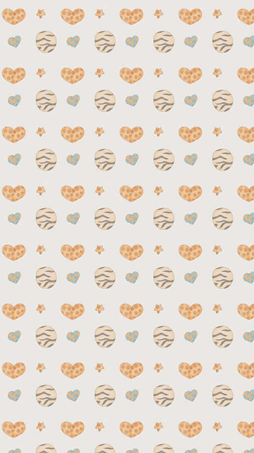 A Pattern Of Orange And Brown Fish On A White Background Wallpaper