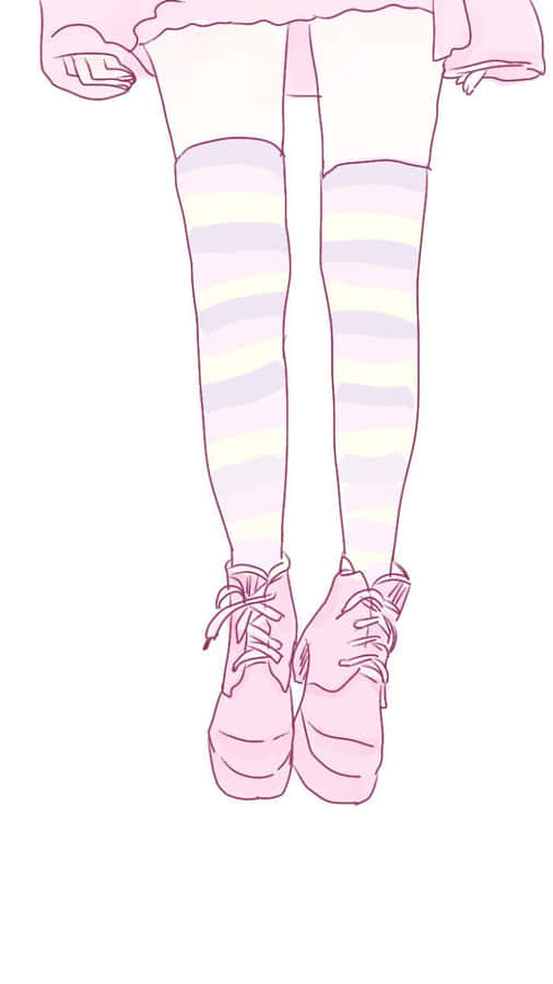 A Peaceful Pastel Pink Anime Aesthetic Wallpaper