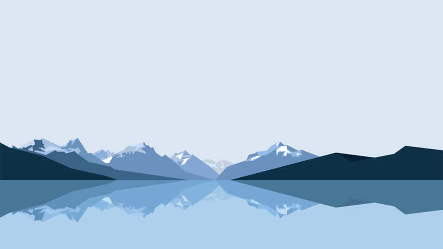 A Peaceful View Of The Minimalist Mountain. Wallpaper