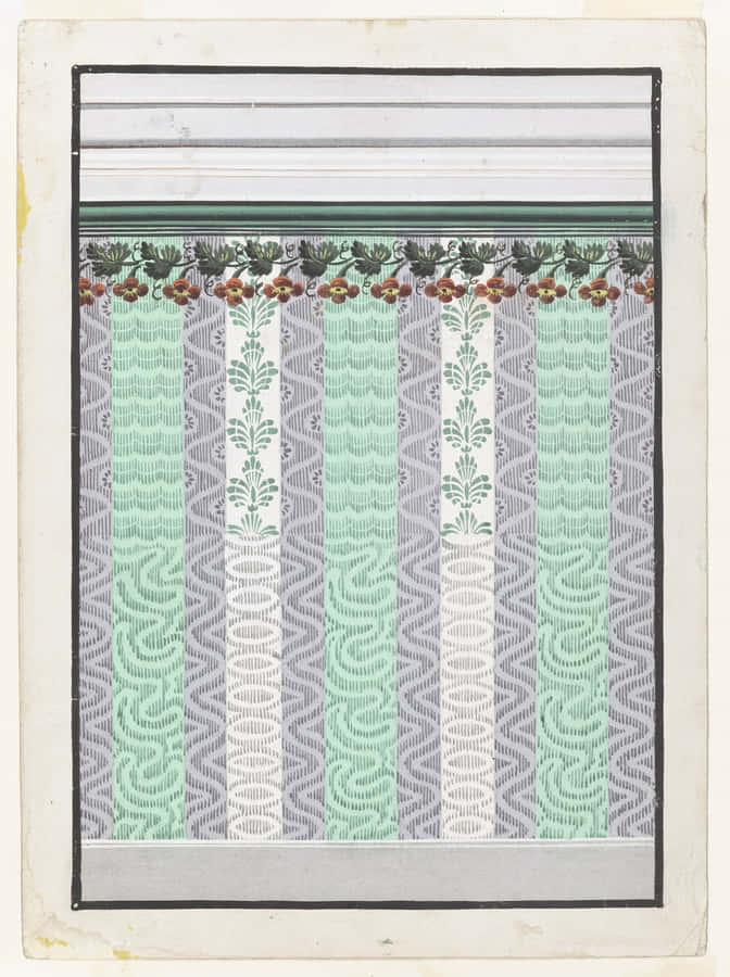 A Picture Of A Green And White Pattern Wallpaper