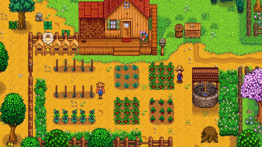 A Picturesque View Of The Stardew Valley Farm. Wallpaper