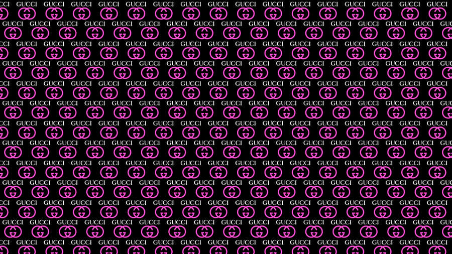 A Pink And Black Pattern With Circles Wallpaper