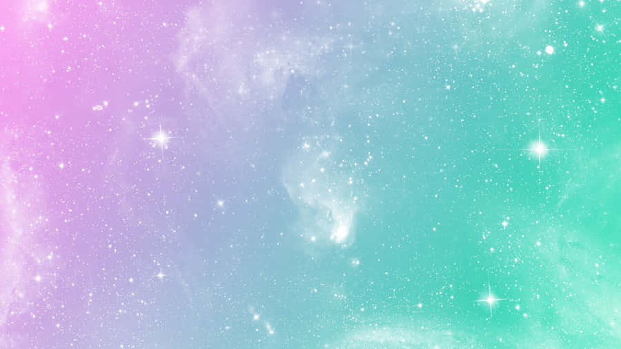 A Pink And Blue Galaxy Wallpaper With Stars Wallpaper