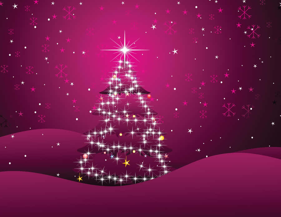 A Pink And Festive Christmas Tree To Spread Holiday Cheer. Wallpaper