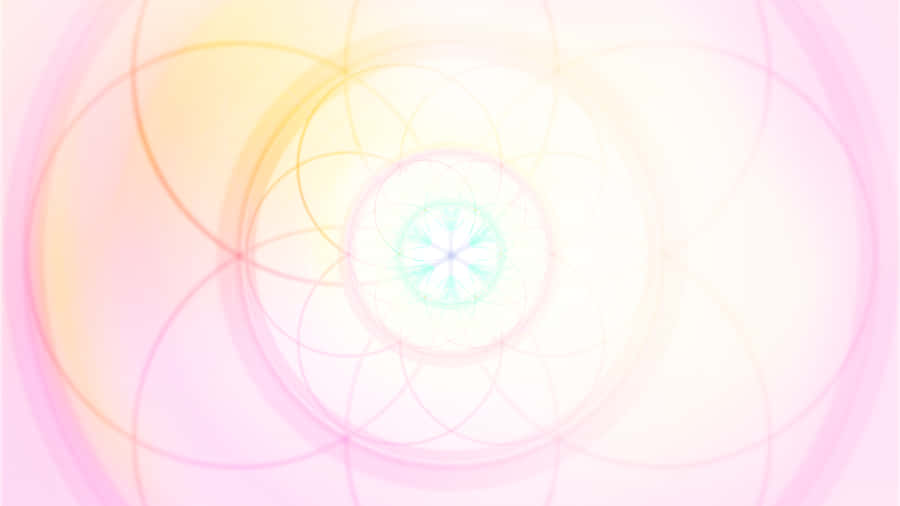 A Pink And Yellow Abstract Background With A Circular Shape Wallpaper