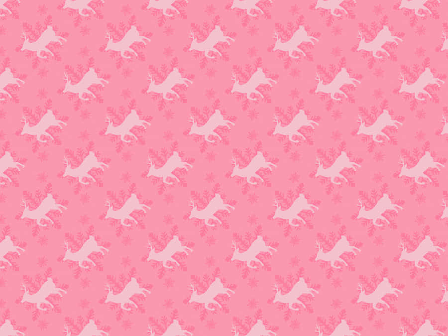 A Pink Background With A Cat Pattern Wallpaper