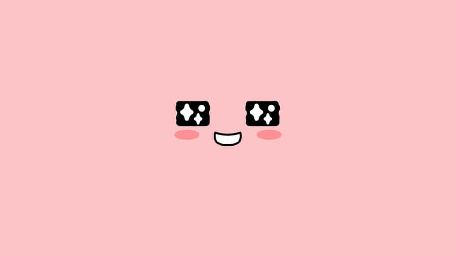 A Pink Background With A Cute Face On It Wallpaper
