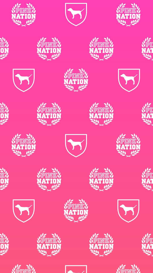 A Pink Background With White Dog Logos Wallpaper