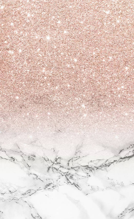 A Pink Glitter Background With Stars On It Wallpaper