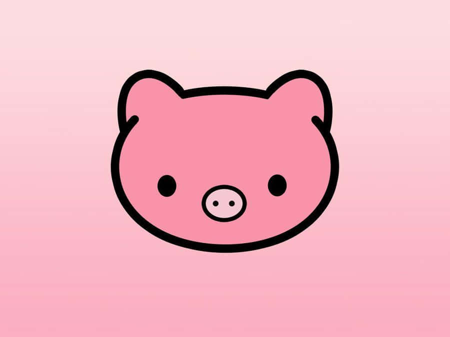 A Pink Pig Head On A Pink Background Wallpaper