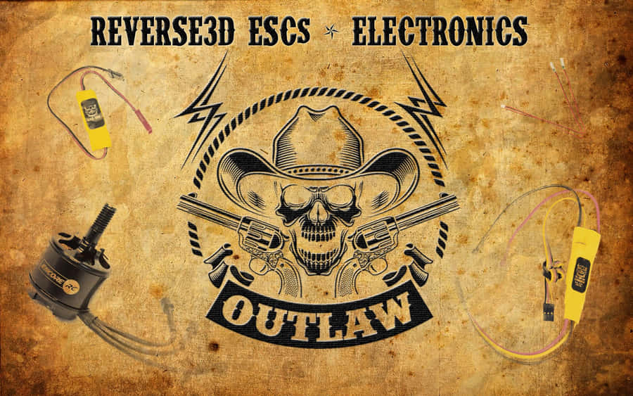 A Poster With The Words Reversed Ess Electronics Outlaw Wallpaper