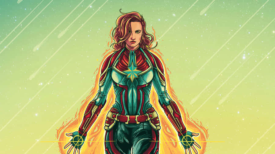 A Powerful Representation Of Captain Marvel Wallpaper