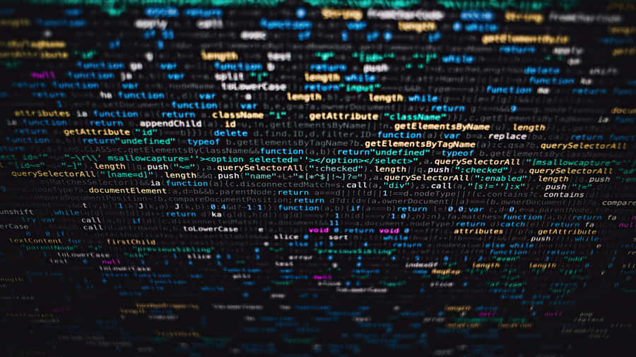 A Programmer Coding Against A Black Background Wallpaper