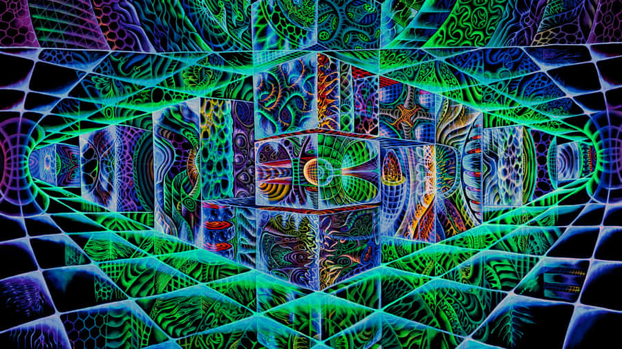 A Psychedelic Visualization Of A Rainbow-colored Abstract Artwork Wallpaper